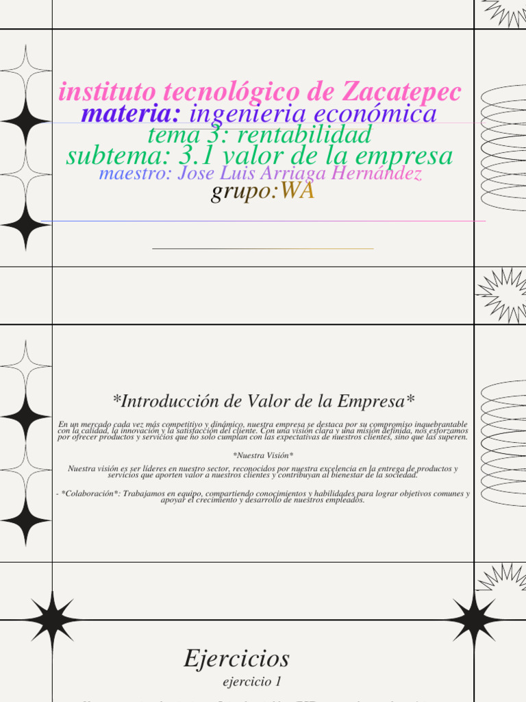 Rentabilidad y Valor de la Empresa | PDF | Compartir (Finanzas ...