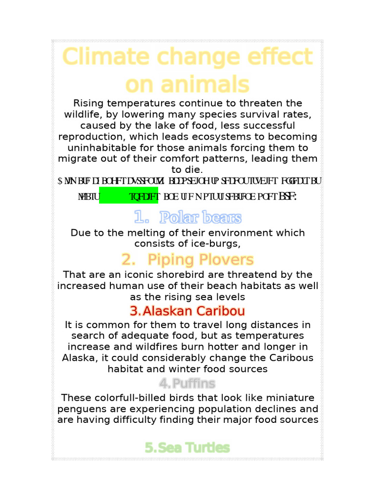 Impact of Climate Change on Wildlife | PDF