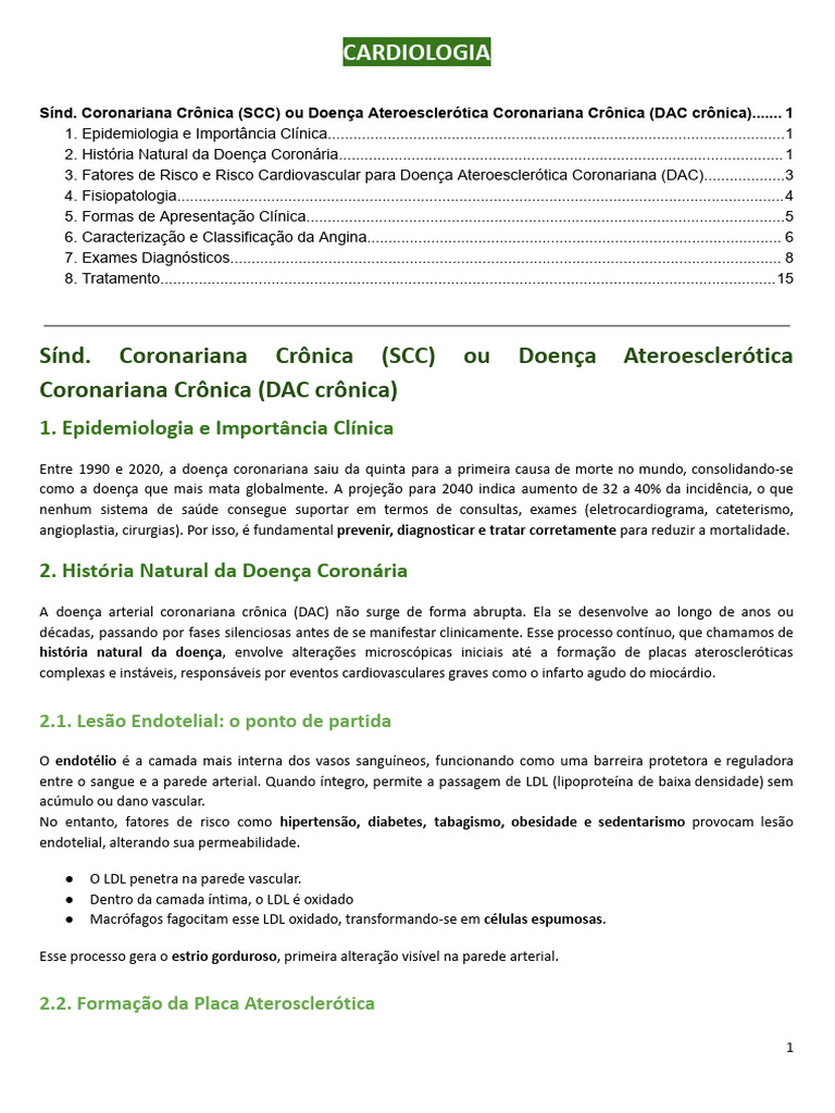 04 Sind Coronaria Cronica | PDF | Doença arterial coronariana | Infarto ...