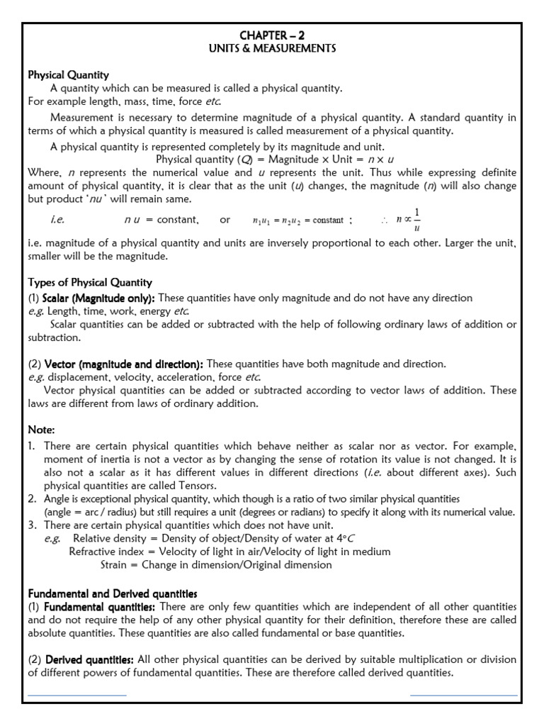 Understanding Physical Quantities and Units | PDF | Observational Error ...