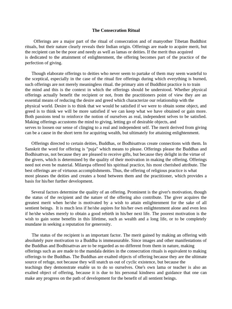 Understanding Tibetan Buddhist Offerings | PDF | Bodhisattva ...