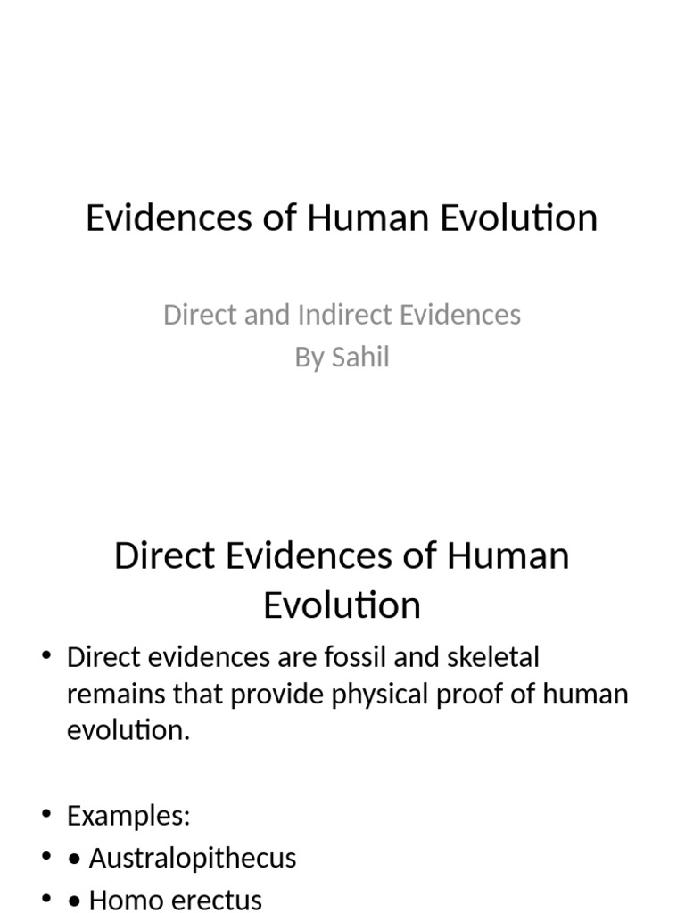 Evidences of Human Evolution Sahil | PDF