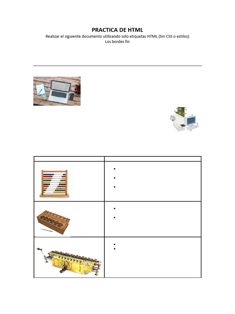 Practica de HTML | PDF | Informática | Tecnología de información y ...