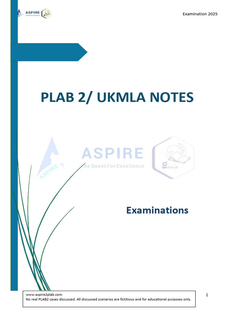PLAB 2 Exam Preparation Notes 2025 | PDF | Anatomical Terms Of Motion ...