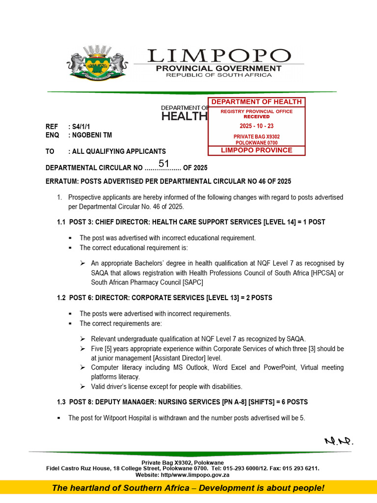 Erratum for Circular 51/2025 Posts | PDF | Data | Knowledge