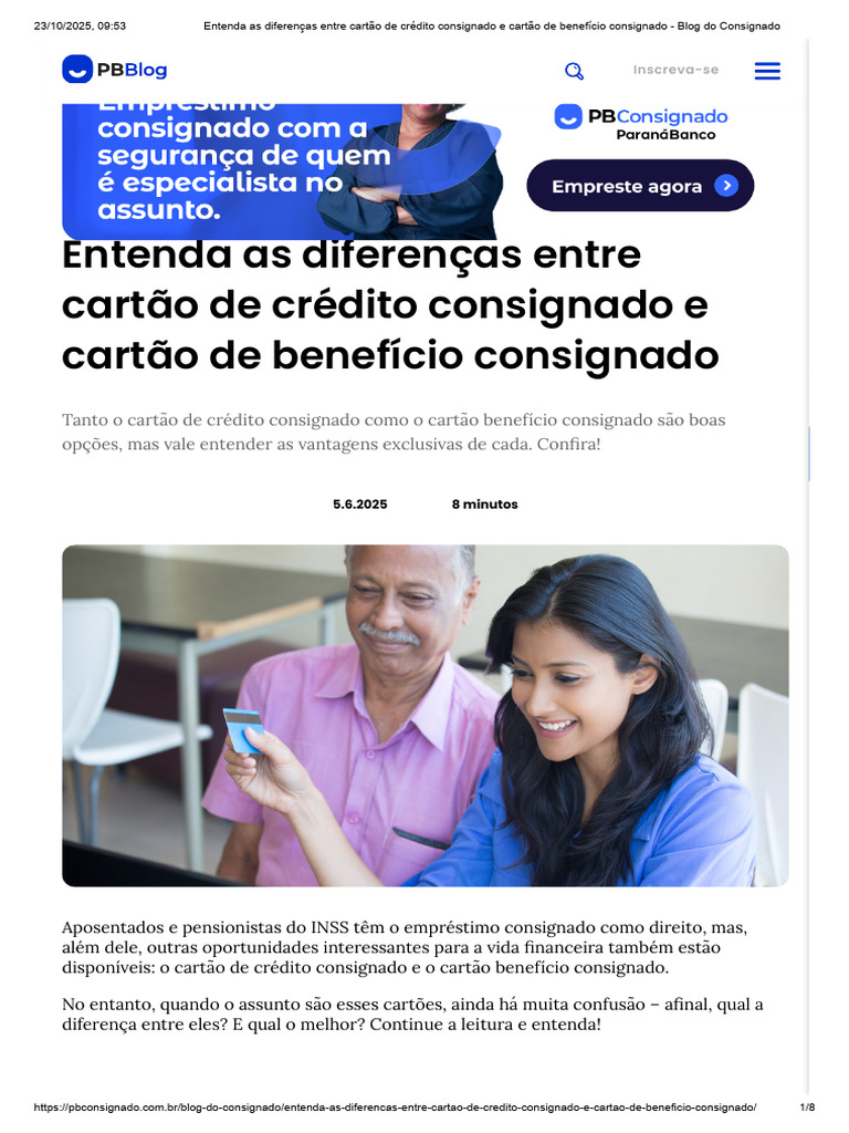 Diferenças entre Cartões Consignados | PDF | Crédito consignado ...