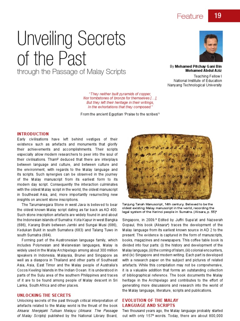 Aksara Passage of Malay Scripts Melayu Malay Strait Of Malacca