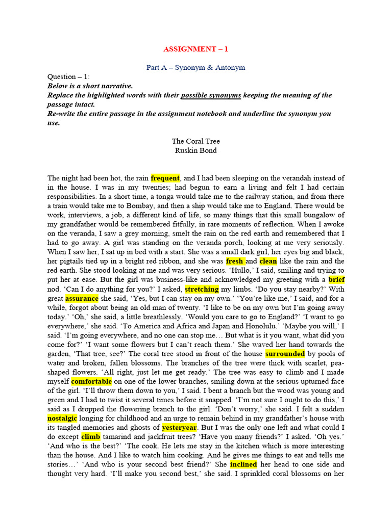 Synonyms and Antonyms Assignment | PDF | Jesus | Saint Peter