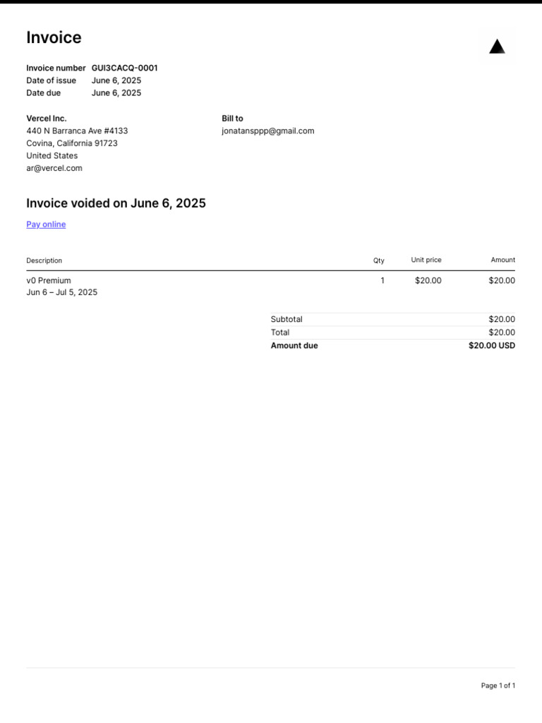 Invoice Gui3cacq 0001 | PDF