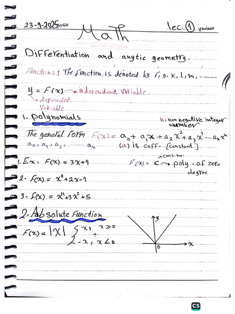 Lecture 1 Math | PDF