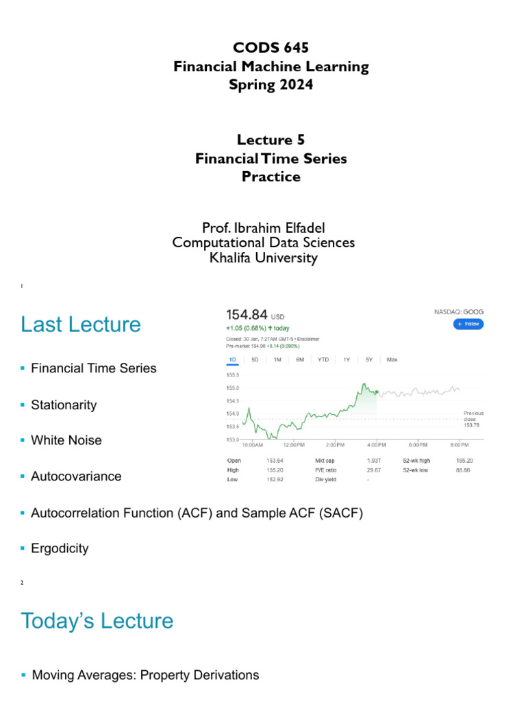 Financial Time Series Analysis Techniques | PDF | Time Series ...