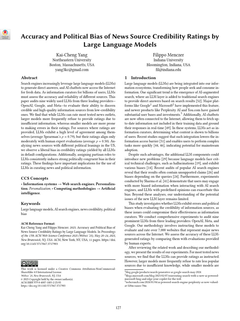 Accuracy and Political Bias of News Source Credibility Ratings by | PDF ...