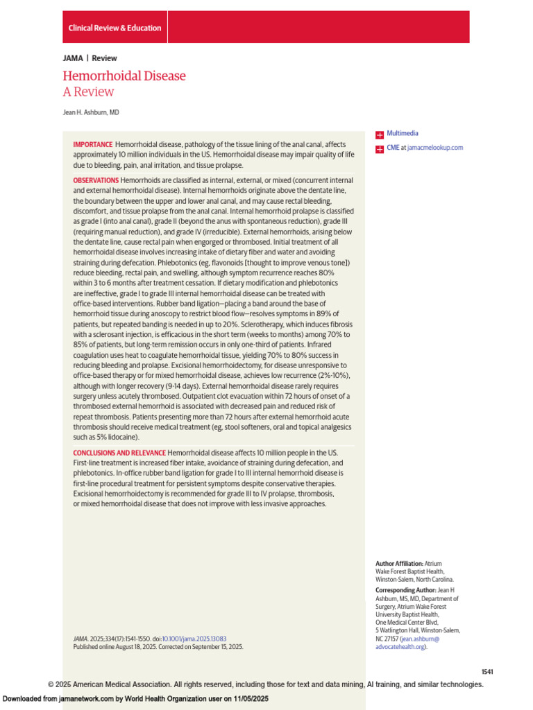 Comprehensive Guide to Hemorrhoidal Disease | PDF | Hemorrhoid ...