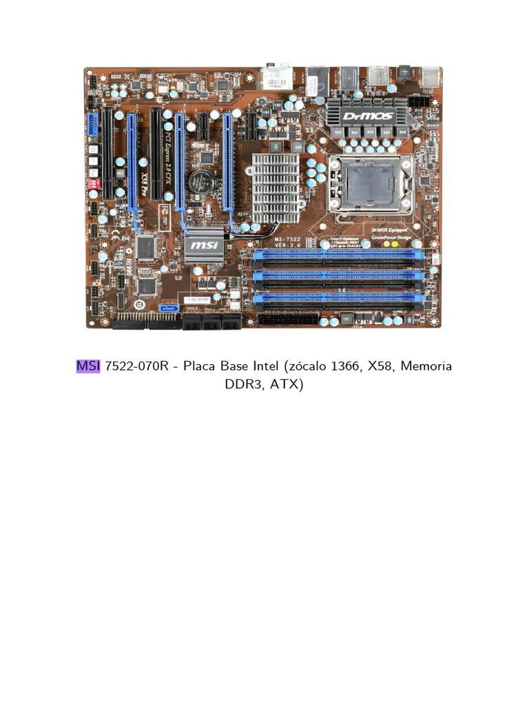 Placas Base MSI y Ciciglow ATX DDR3 | PDF