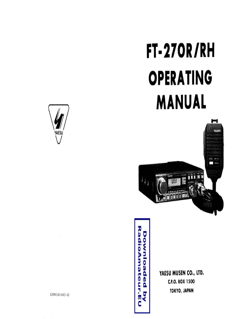 Manual de Usuario YAESU FT 270 | PDF