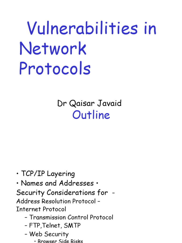 Network Protocol Vulnerabilities Overview | PDF | Transmission Control ...