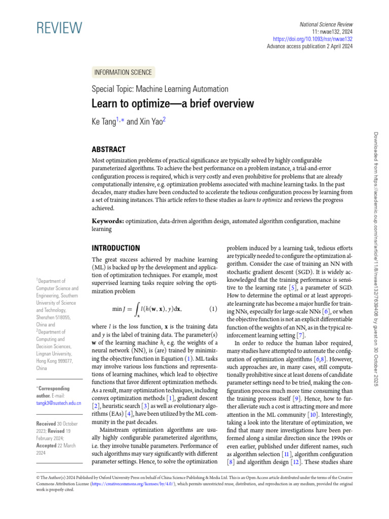 Learn to Optimize in Machine Learning | PDF | Mathematical Optimization ...