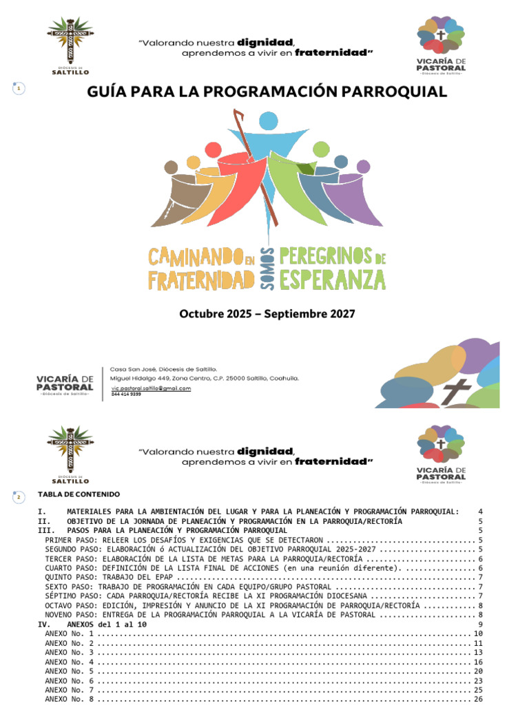 Guía de Programación Parroquial 2025-2027 | PDF | eucaristía | Amor