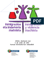 Programa Jornada Inmigración y Violencia Machista en País Vasco 06/05/12