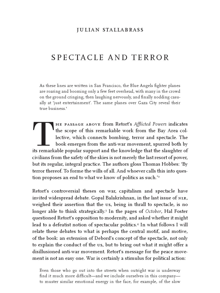 Spectacle and Terror in Modern Warfare | PDF | September 11 Attacks ...
