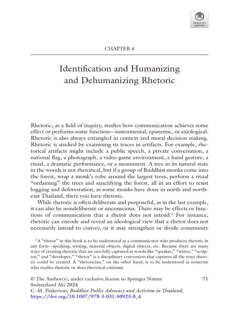 Humanizing vs. Dehumanizing Rhetoric | PDF | Rhetoric | Concept