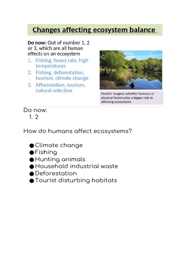 Human Impact on Ecosystems Explained | PDF