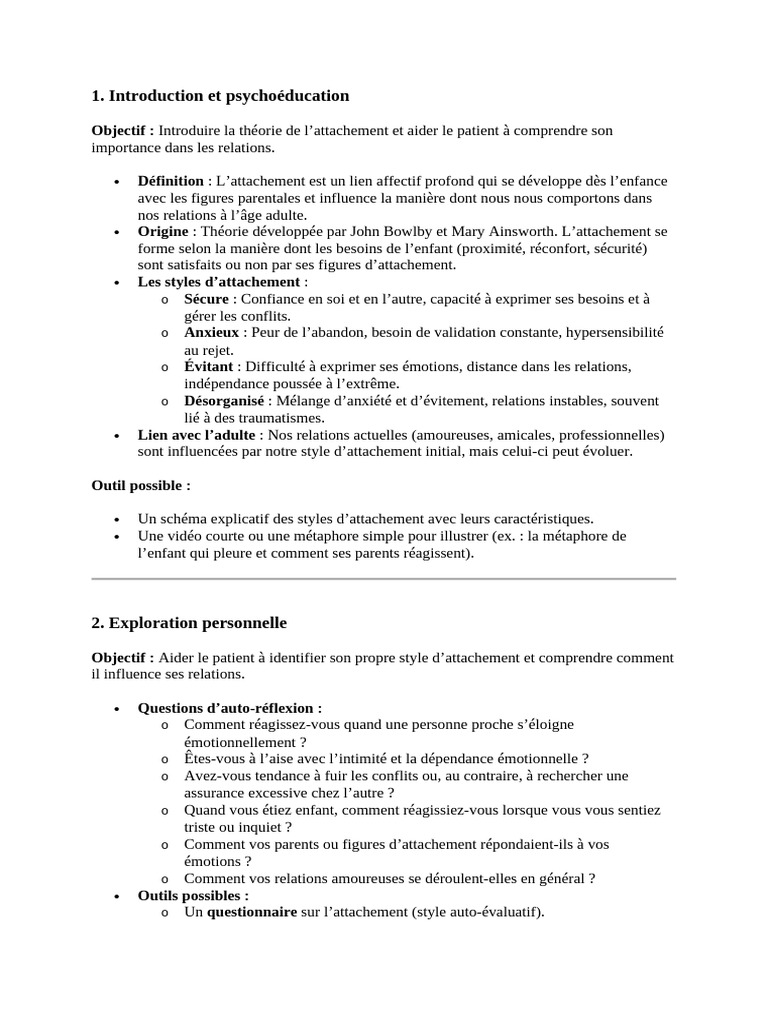 Comprendre les styles d'attachement | PDF | Théorie de l'attachement ...