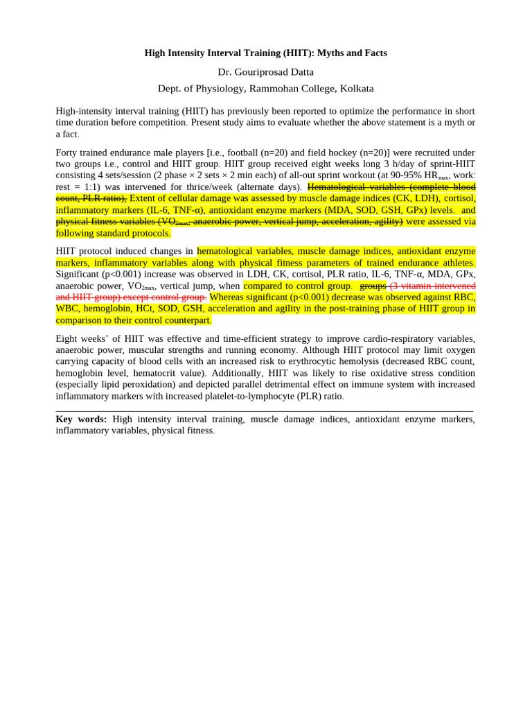 Abstract (GPD Sir) Physicon 2 | PDF | High Intensity Interval Training ...