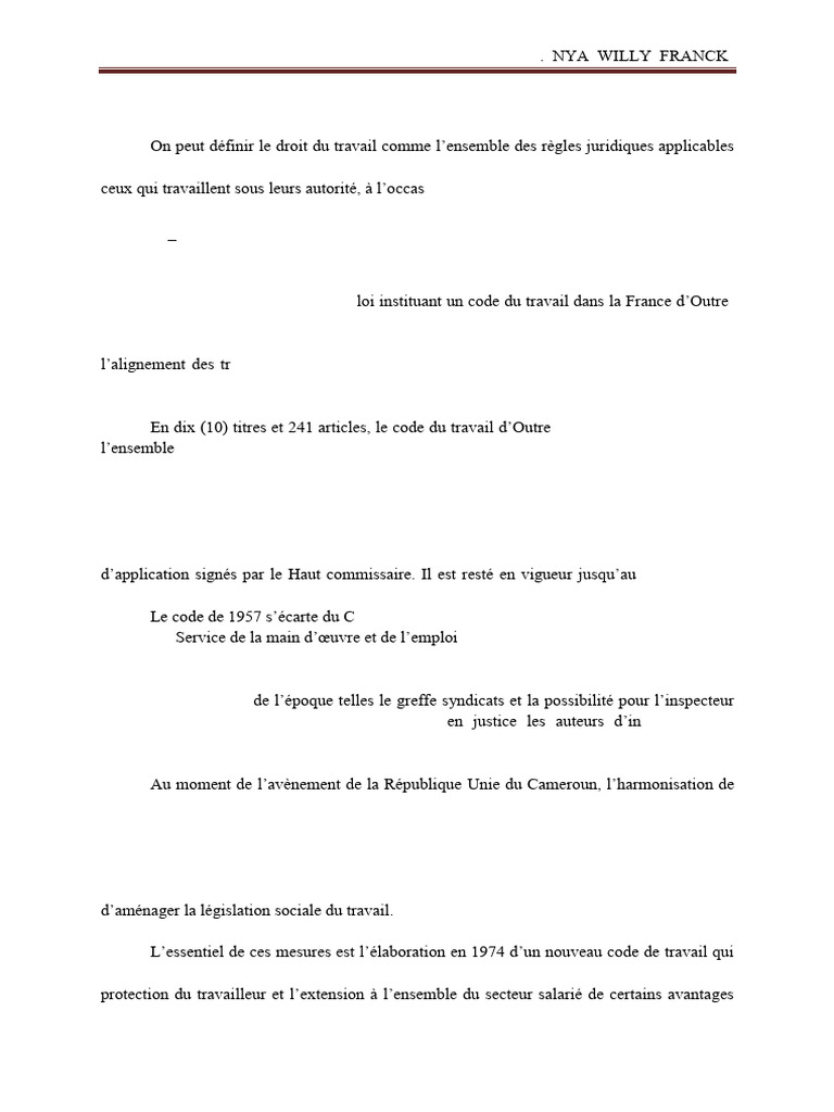 Histoire et Sources du Droit du Travail | PDF | Heures supplémentaires ...