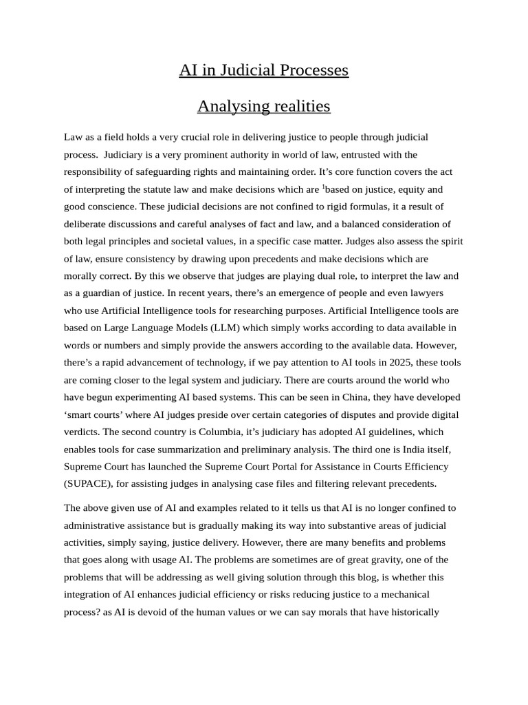 AI's Impact on Judicial Efficiency | PDF | Artificial Intelligence ...