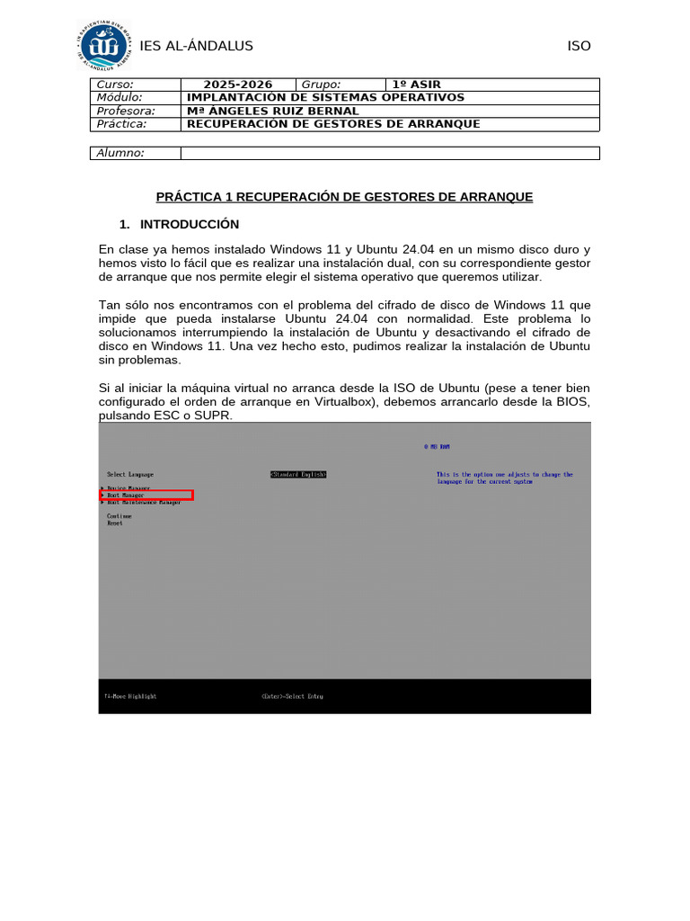Práctica1 - Recuperar Gestores de Arranque - DEF | PDF | Arranque ...