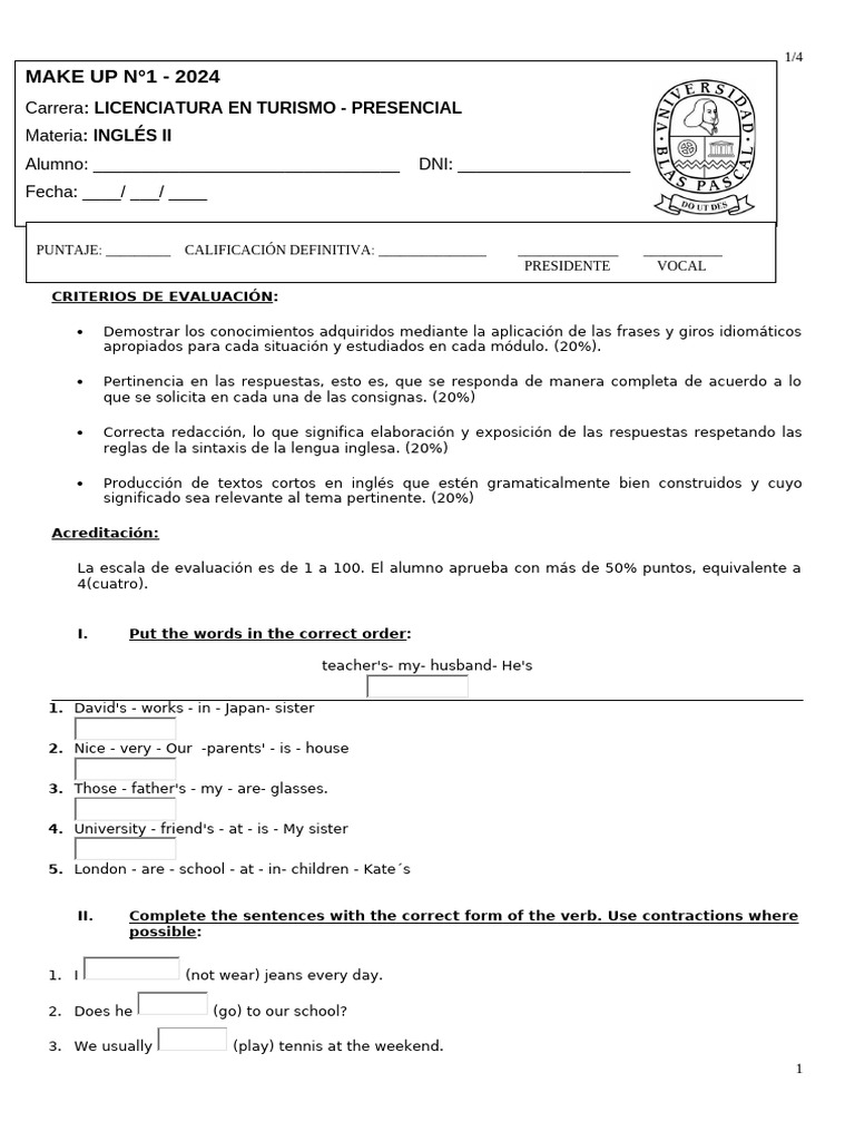 Criterios de Evaluación en Inglés II | PDF | Chess Theory | Chess