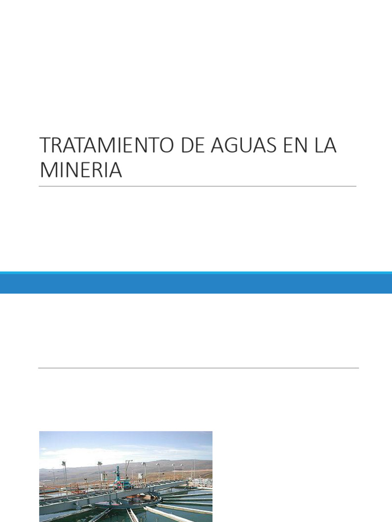 Tratamiento de Aguas en La Mineria | PDF | Agua | Minería