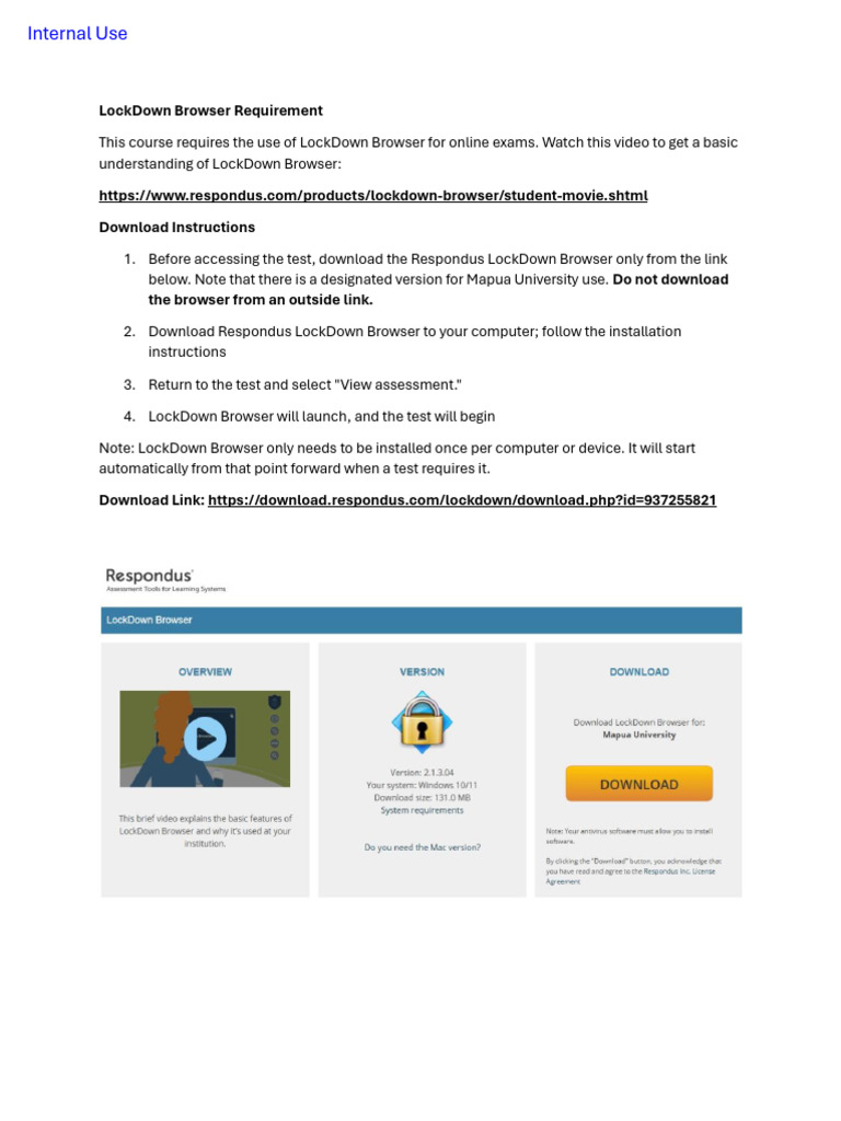 Mapua LockDown Browser Guidelines | PDF | Software | Computing