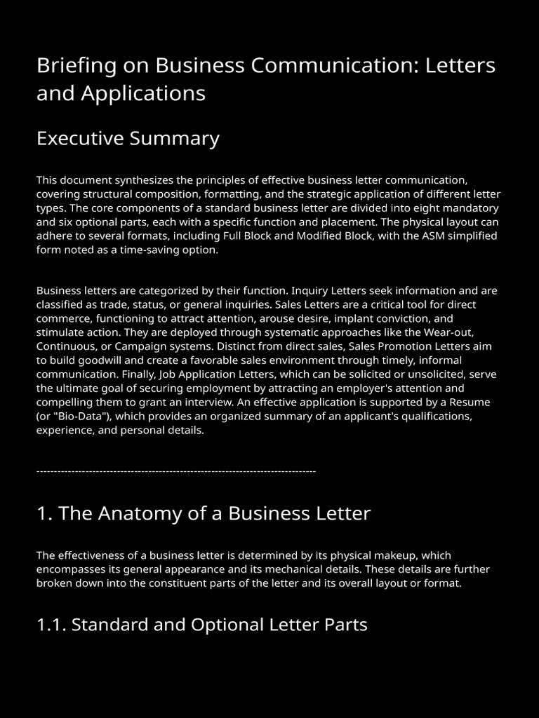 Business Letter Communication Guide | PDF | Sales | Résumé