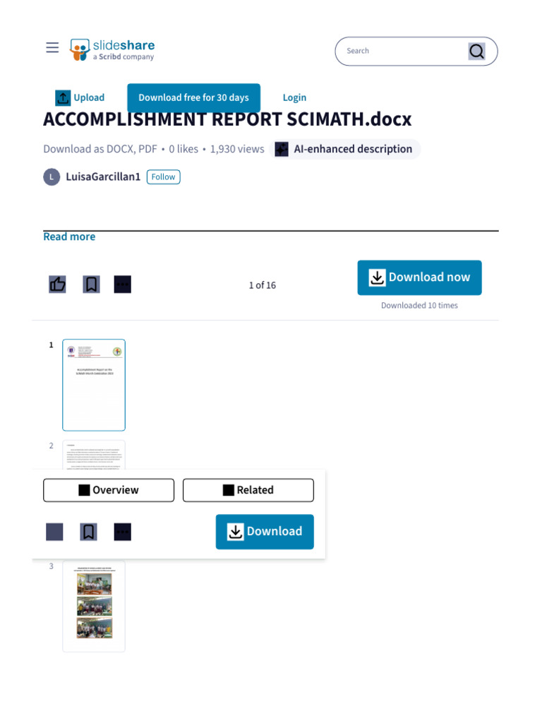 SciMath Month Accomplishment Report 2023 | PDF | Mathematics | Science
