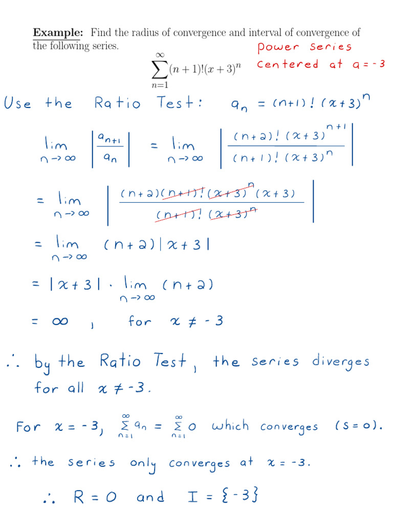 Radius and Interval of Convergence Analysis | PDF | Power Series ...