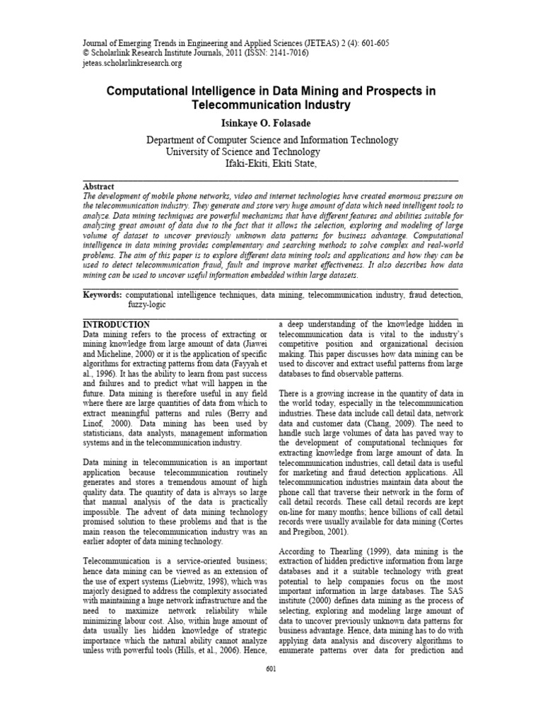 Computational Intelligence in Data Mining and Prospects in ...