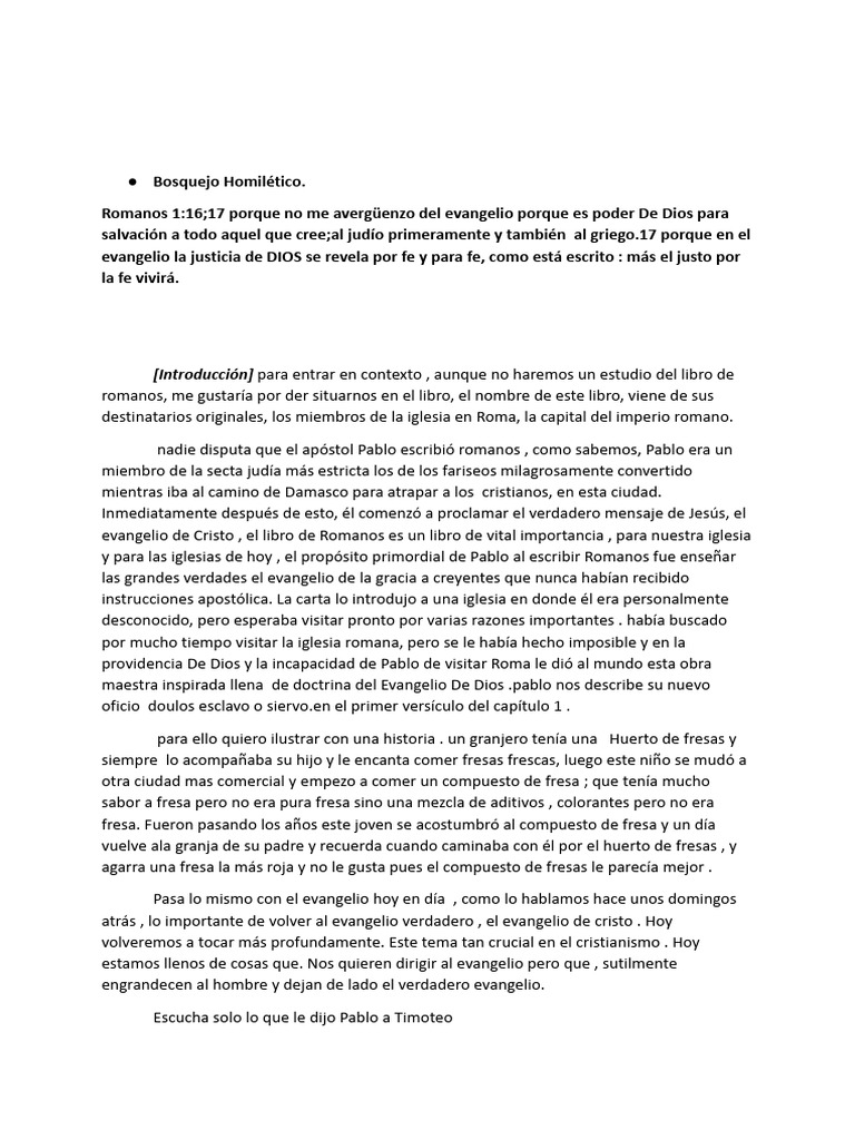 Poder del Evangelio en Romanos 11617 PDF Epístola a los