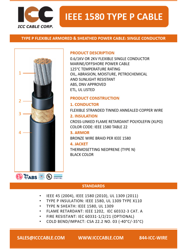 m2. Marine Cable Type P Marine Cable Type P Power Cable Armored ...