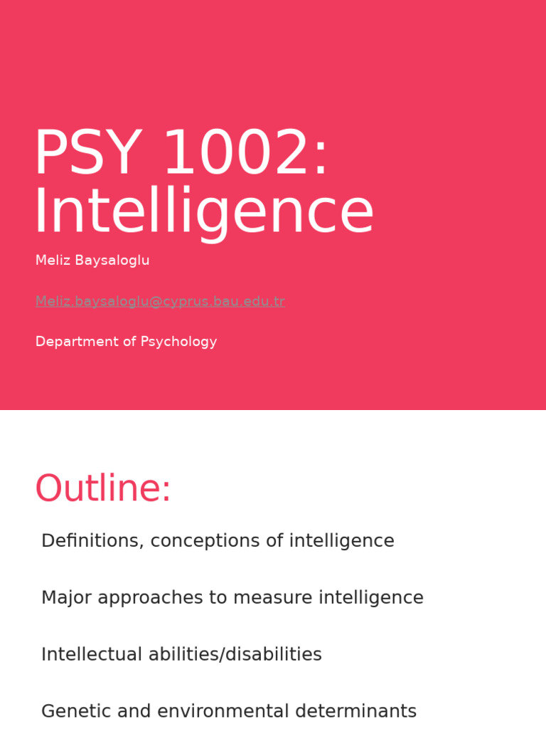 Lecture 2 - Intelligence | PDF | Intelligence | Intelligence Quotient
