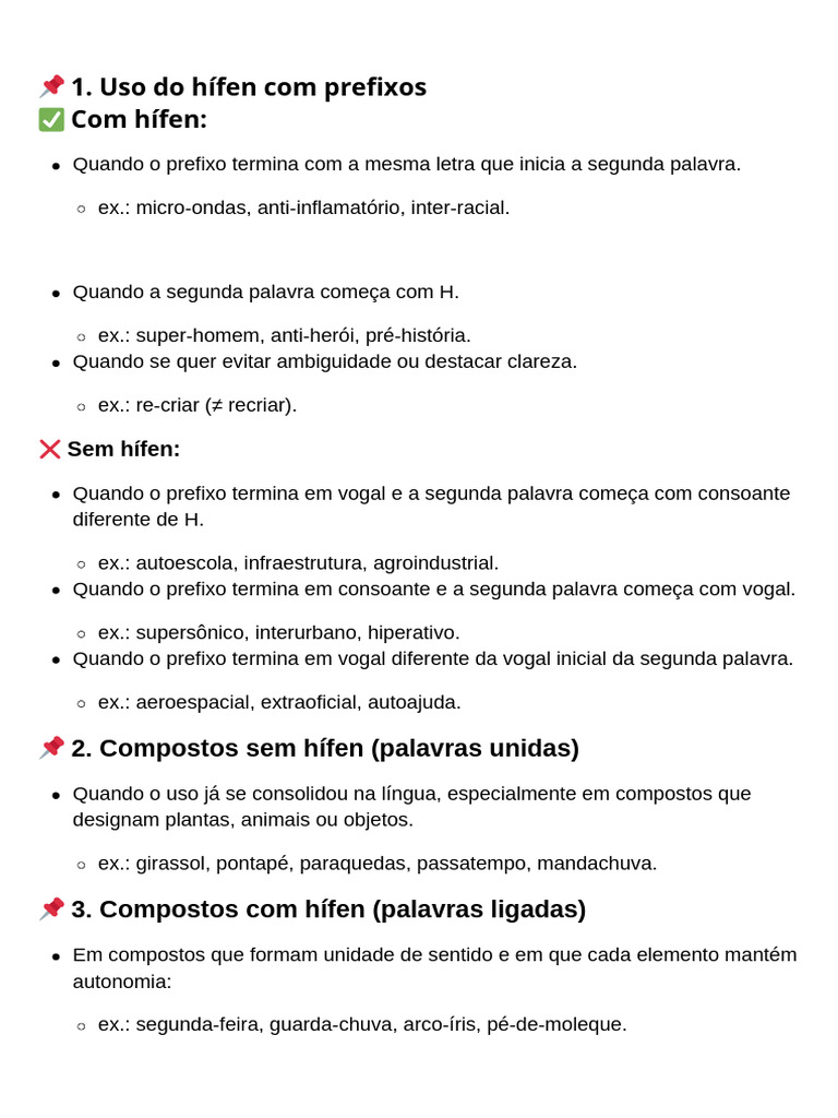 ? 1. Uso Do Hífen Com Prefixos PDF | PDF