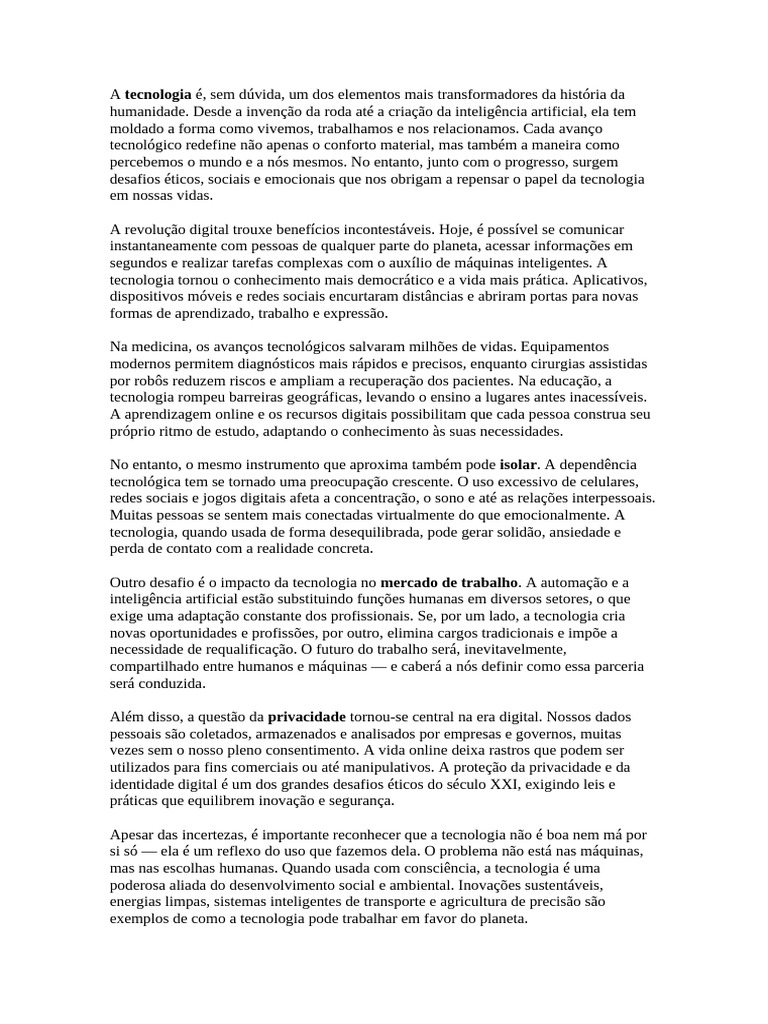 Impactos da Tecnologia na Sociedade Moderna | PDF | Inteligência ...