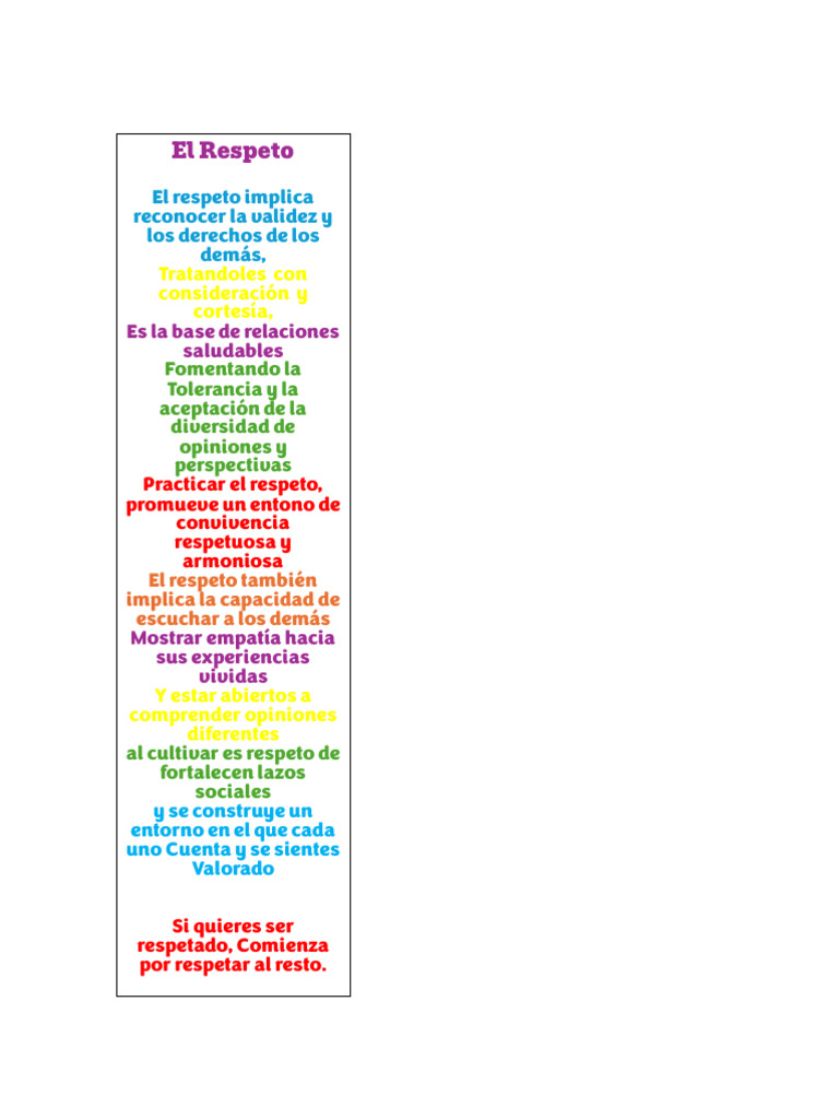 La Importancia del Respeto en Relaciones | PDF