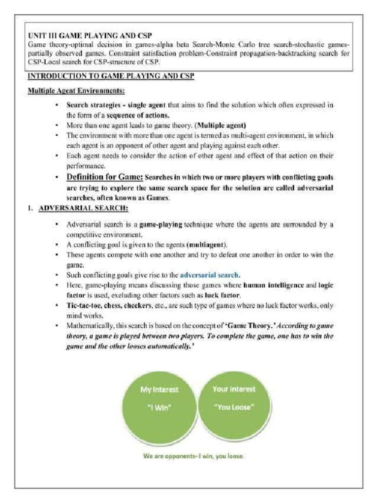 AI 3rd Unit Notes | PDF