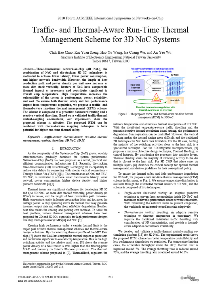 Traffic-And Thermal-Aware Run-Time Thermal Management Scheme For 3D NoC ...