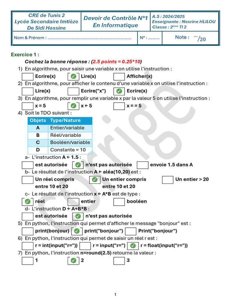 Questions d'algorithmes et de programmation | PDF | Python (Langage de ...
