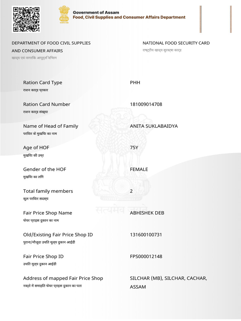 National Food Security Card Details | PDF | Food Politics | Malnutrition