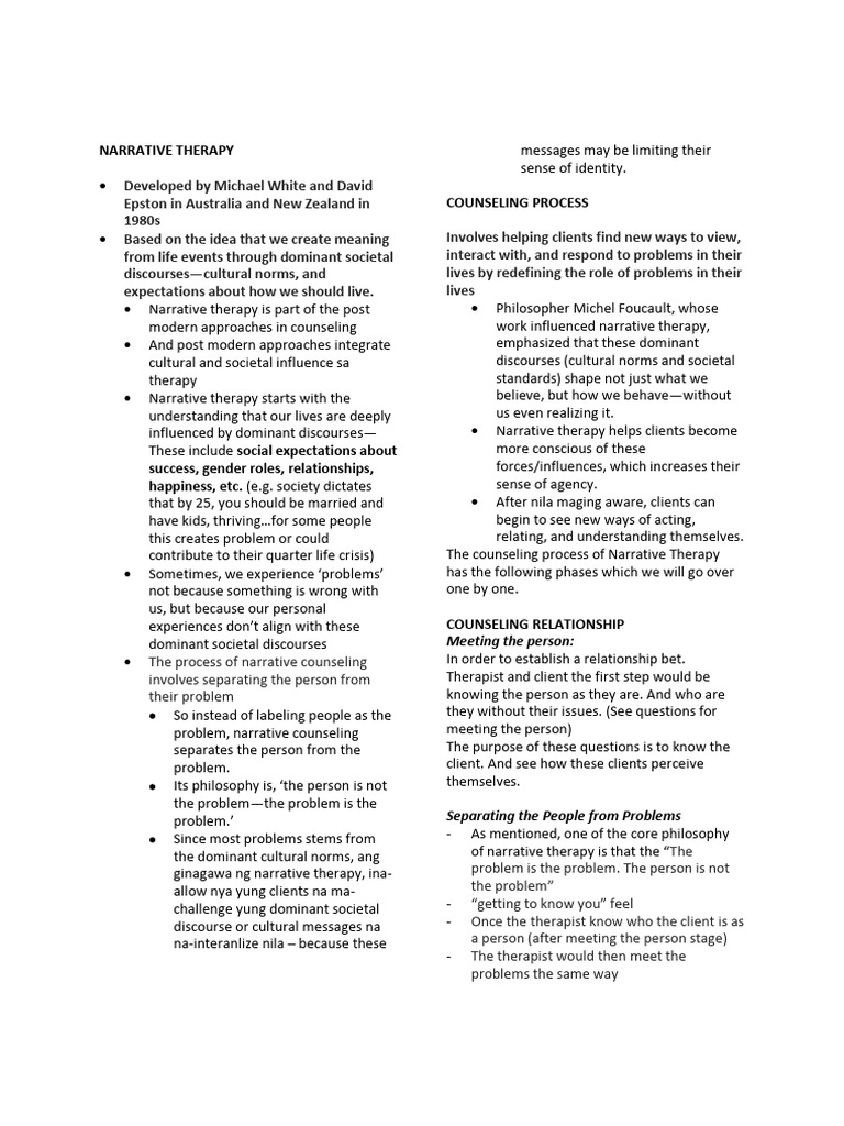 Understanding Narrative Therapy Basics | PDF | Deconstruction ...