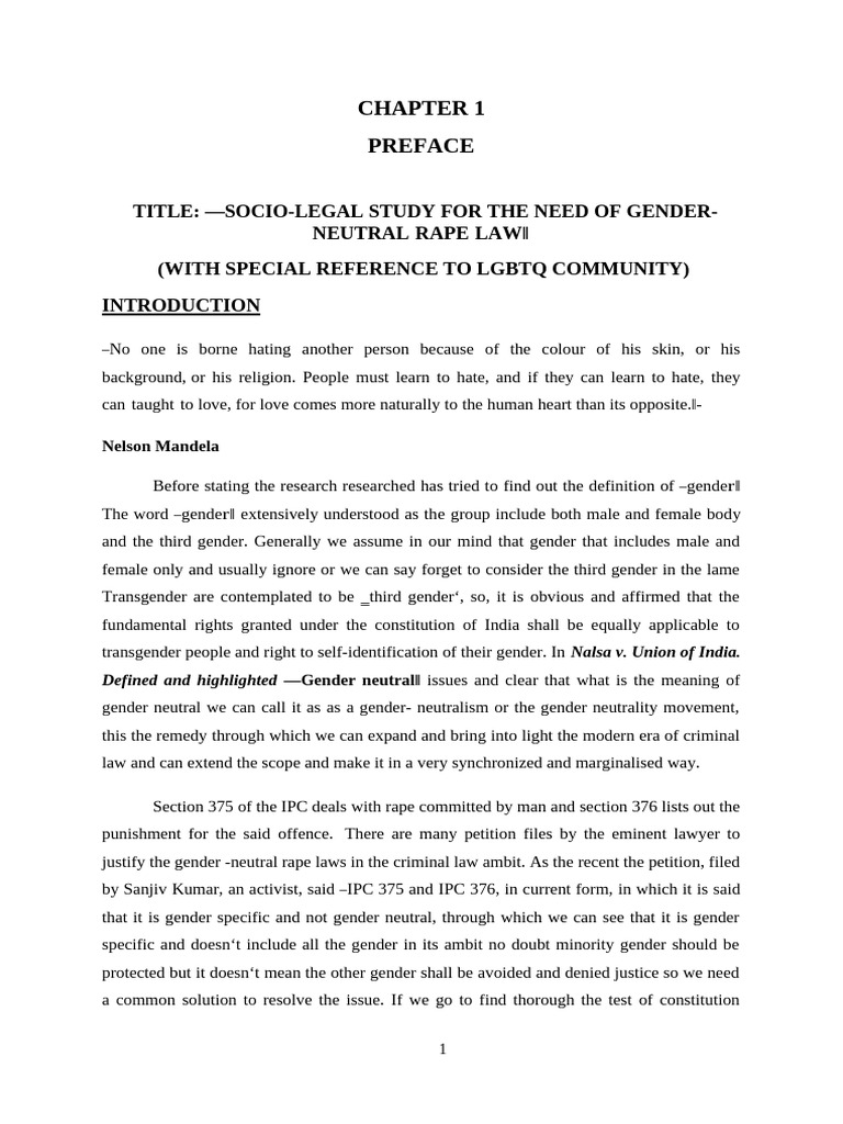 Gender-Neutral Rape Law for LGBTQ Rights | PDF | Rape | Crimes